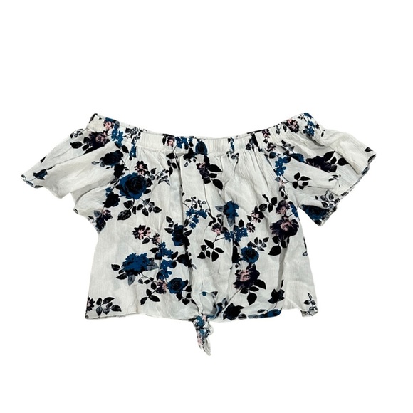 Rue21 Tops - Rue 21 M floral off the shoulder crop tie front blouse